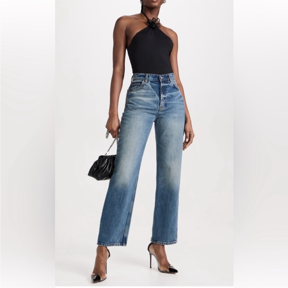 ▪️Reformation Abby High-Rise Straight-Leg Jeans blue Wash